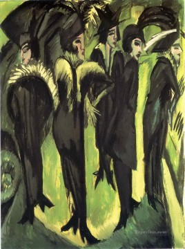 エルンスト・ルートヴィヒ・キルヒナー 路上の5人の女性 Oil Paintings